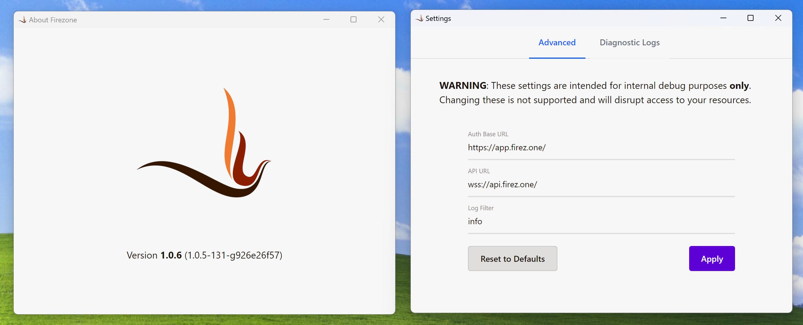 The Windows Client at time of writing, 2024 June